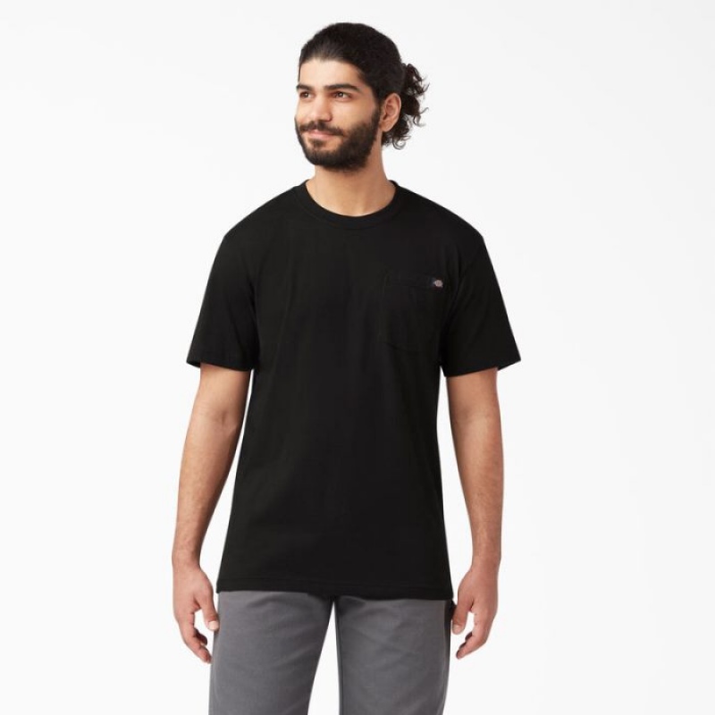 Dickies Usori Scurte Sleeve Pocket T-Shirt Negrii | OFGB3707