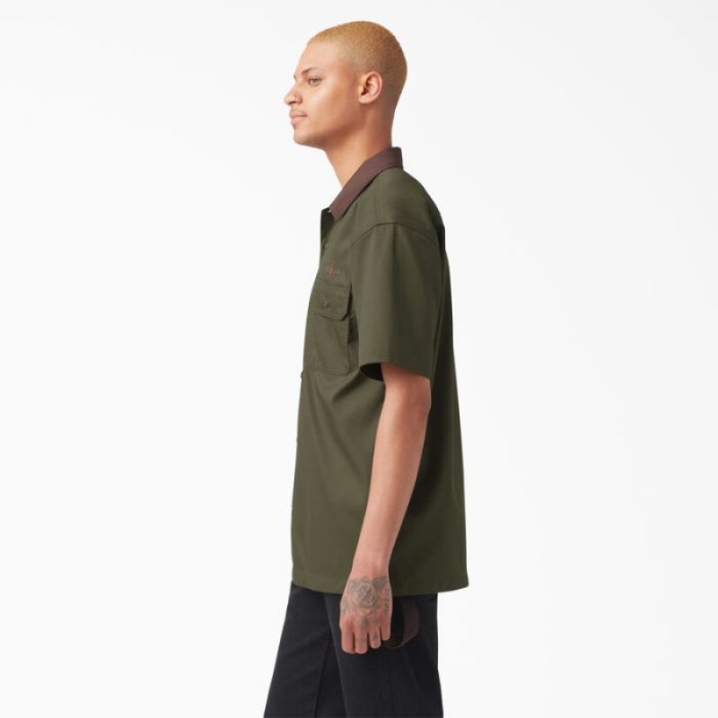 Dickies Vincent Alvarez Block Collar Lucru Shirt Verzi | BICG6486