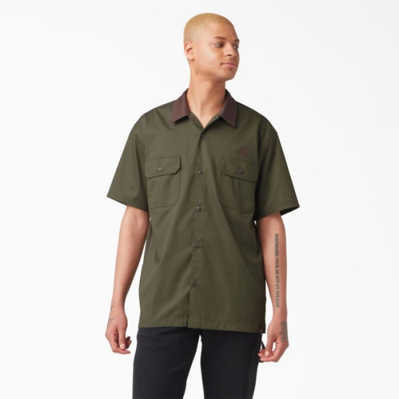 Dickies Vincent Alvarez Block Collar Lucru Shirt Verzi | BICG6486