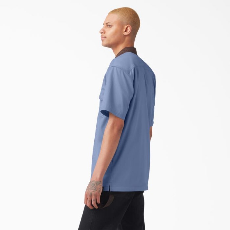 Dickies Vincent Alvarez Block Collar Lucru Shirt Albastri | EVYF2668