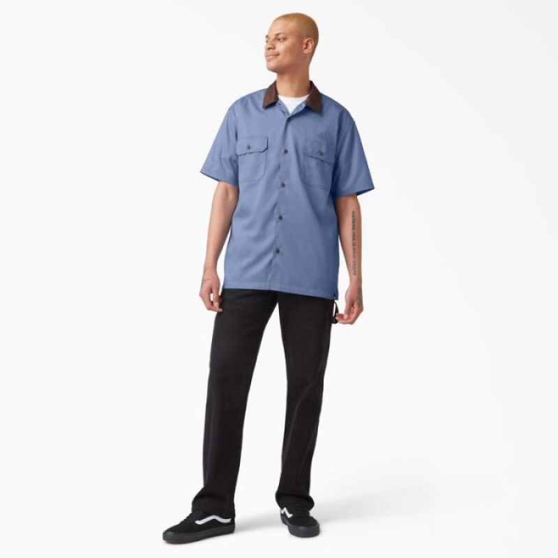 Dickies Vincent Alvarez Block Collar Lucru Shirt Albastri | EVYF2668