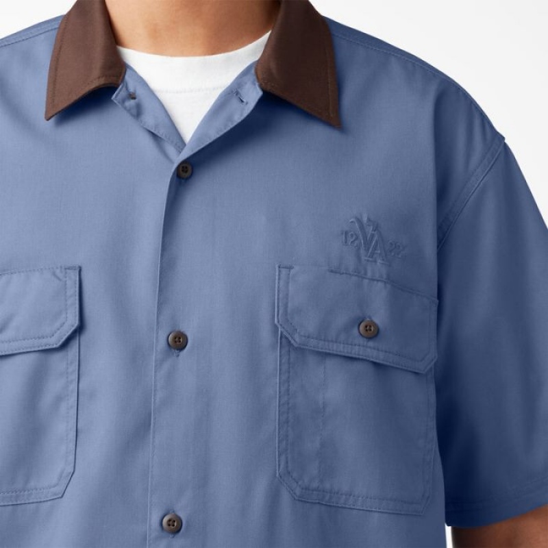 Dickies Vincent Alvarez Block Collar Lucru Shirt Albastri | EVYF2668