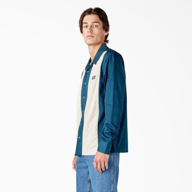Dickies Westover Long Sleeve Shirt Reflecting Pond | OYKQ4834