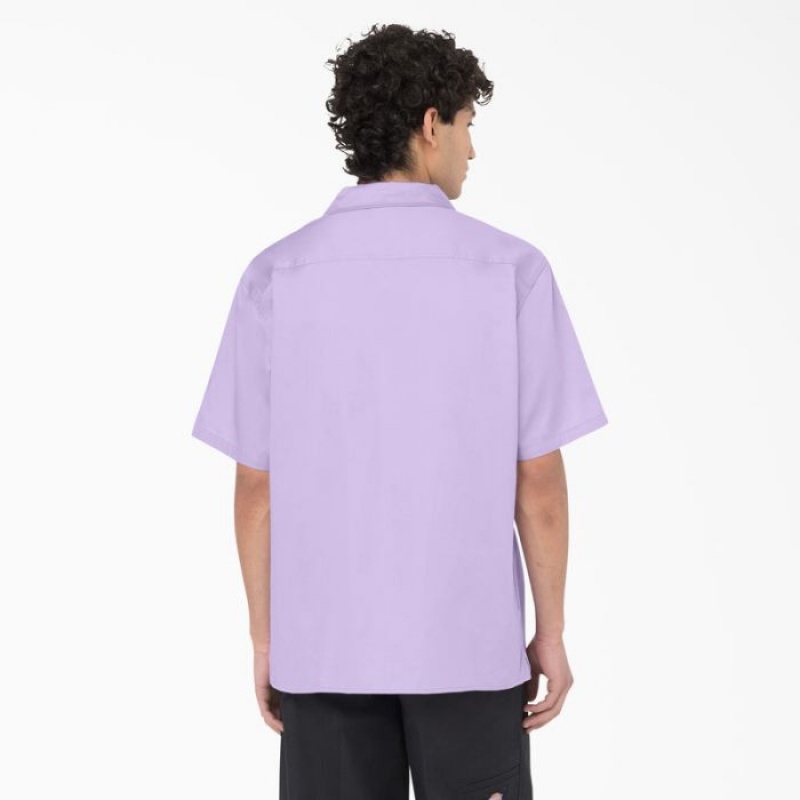 Dickies Westover Scurte Sleeve Shirt Violet Roz | CEQA7613