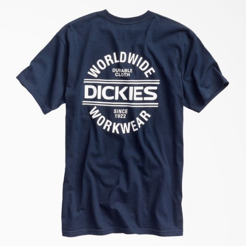 Dickies Worldwide Workwear Grafice T-Shirt Bleumarin | IZLR5891