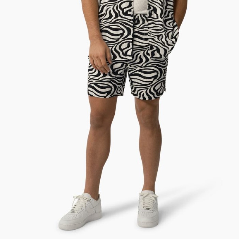 Dickies Zebra Print Modern Fit Drawstring Shorts, 6\