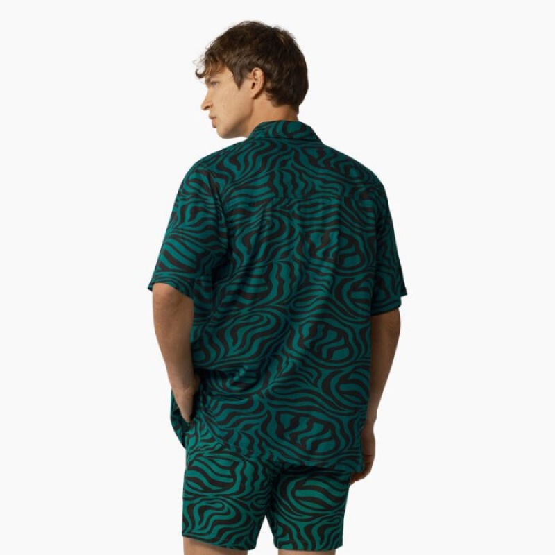 Dickies Zebra Print Scurte Sleeve Shirt Verde Menta | DBNH7738